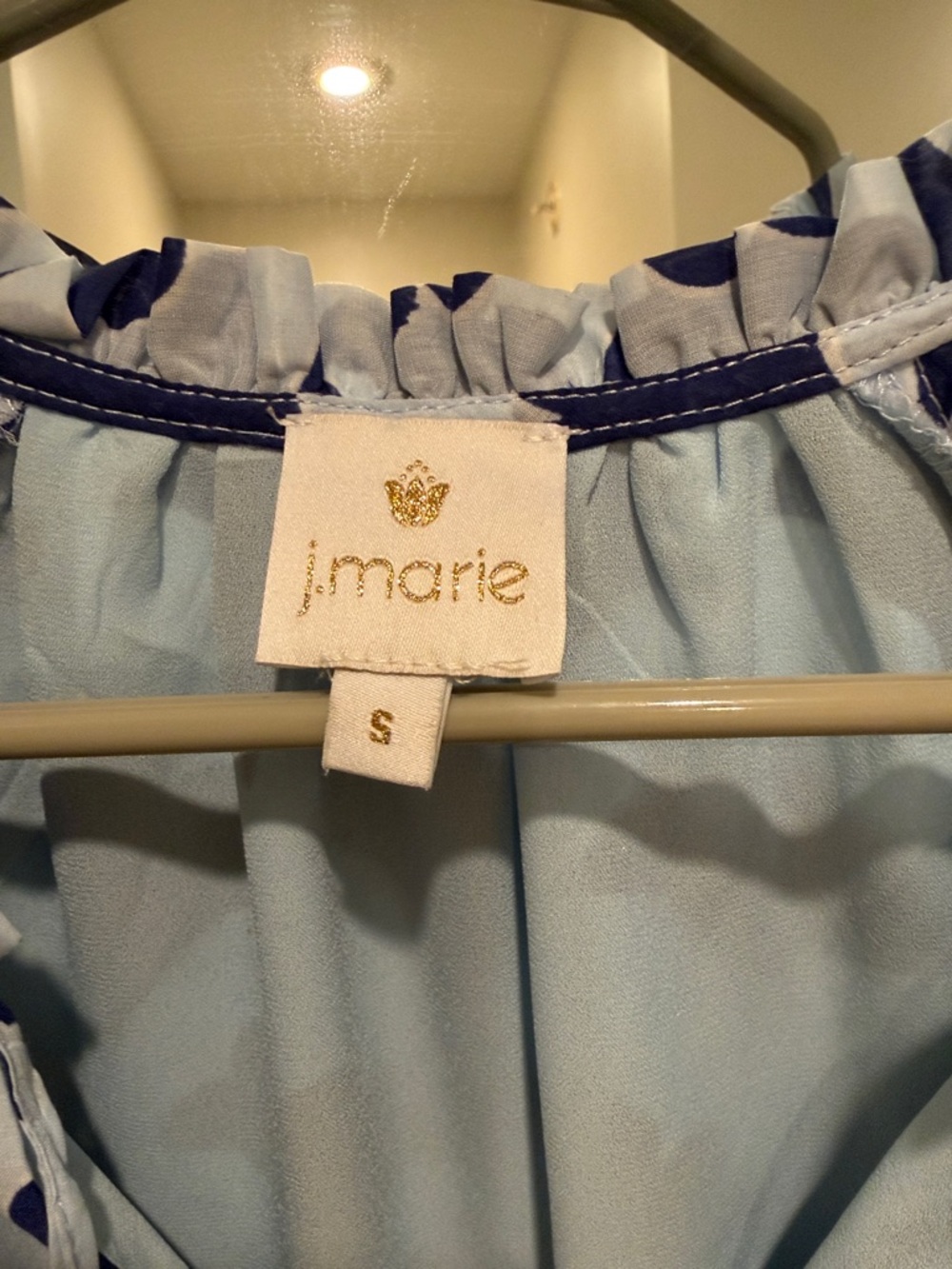 J. Marie Blue Floral-Print Mini Dress - Women's Casual Tiered Dress small - Picture 2 of 11